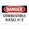 Signmission OSHA Danger Sign, No. 2 Diesel Fuel Spanish, Decal, 14" W, 10" H OS-DS-D-1014-LS-1120 - alternate 1